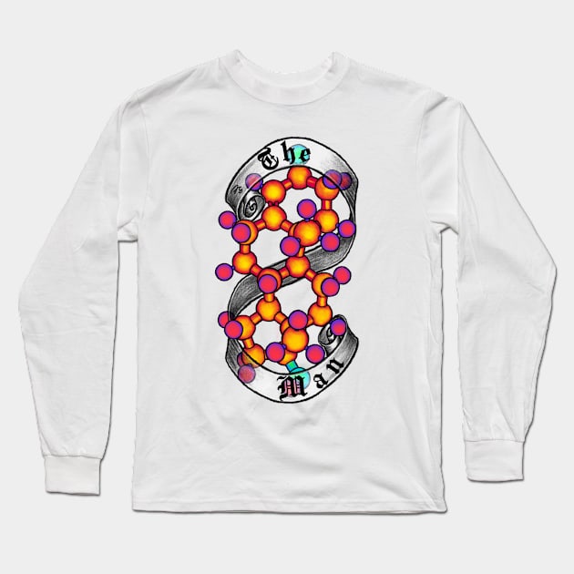 The Man (Testosterone Molecule) Long Sleeve T-Shirt by FreyStrandDraws